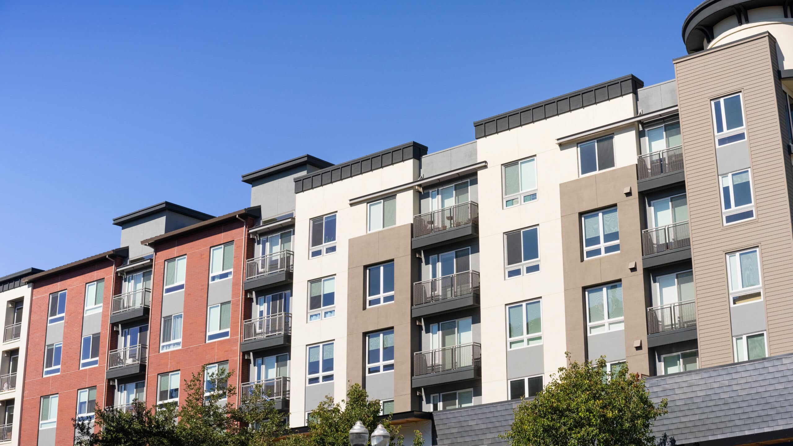 Exterior of a modern multifamily apartment building